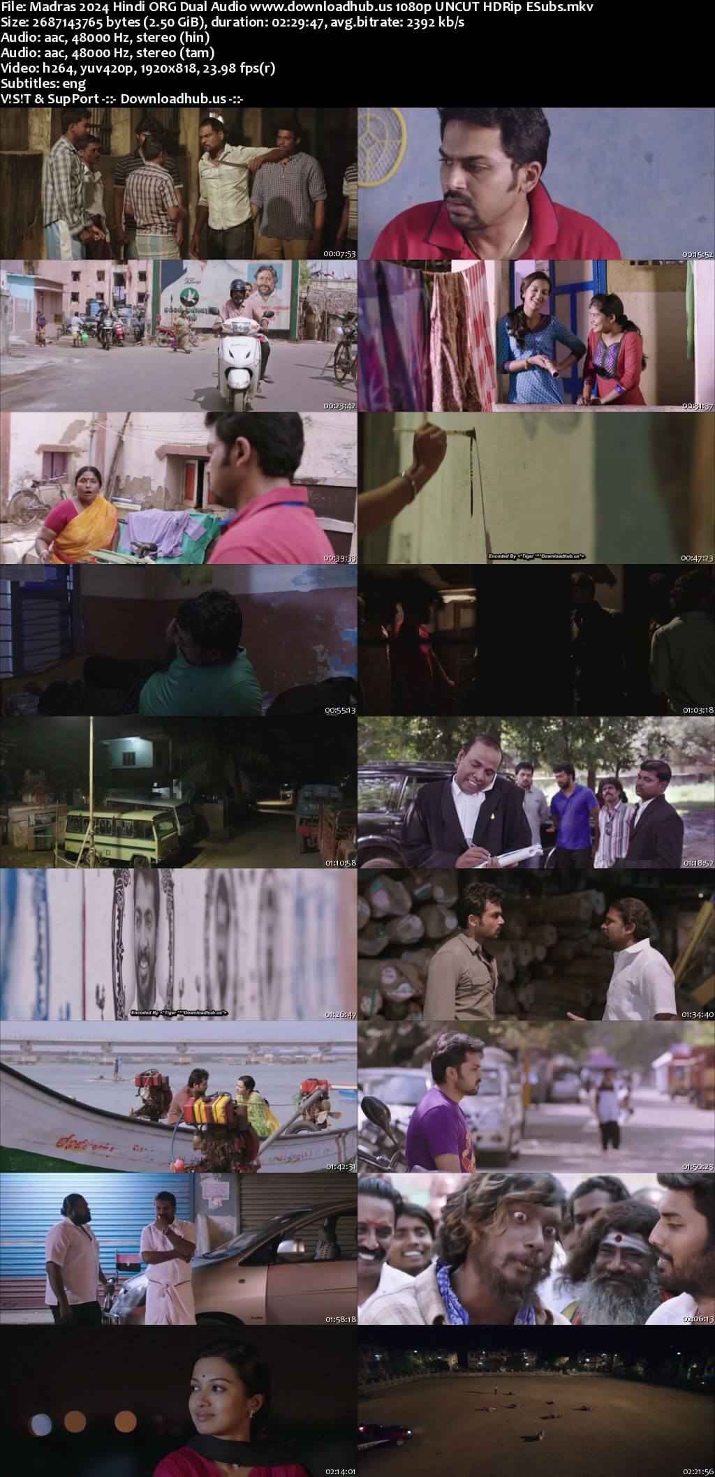 Madras 2024 Hindi ORG Dual Audio Movie DD2.0 1080p 720p 480p UNCUT HDRip ESubs x264 HEVC