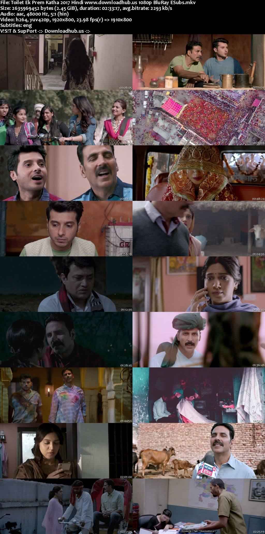 Toilet Ek Prem Katha 2017 Hindi Movie DD5.1 1080p 720p 480p BluRay ESubs x264 HEVC