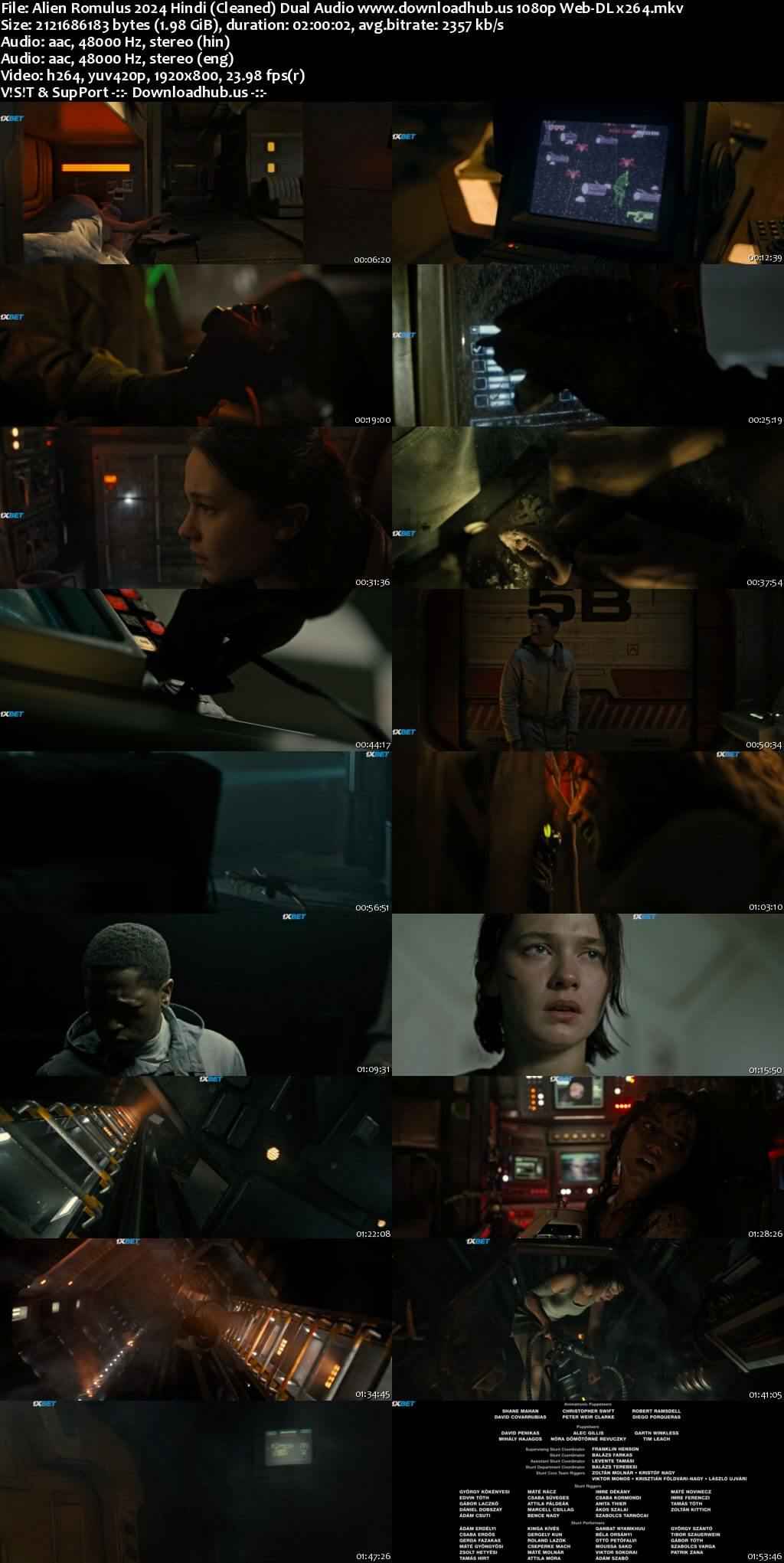 Alien: Romulus 2024 Hindi (Cleaned) Dual Audio Movie DD2.0 1080p 720p 480p Web-DL x264 HEVC