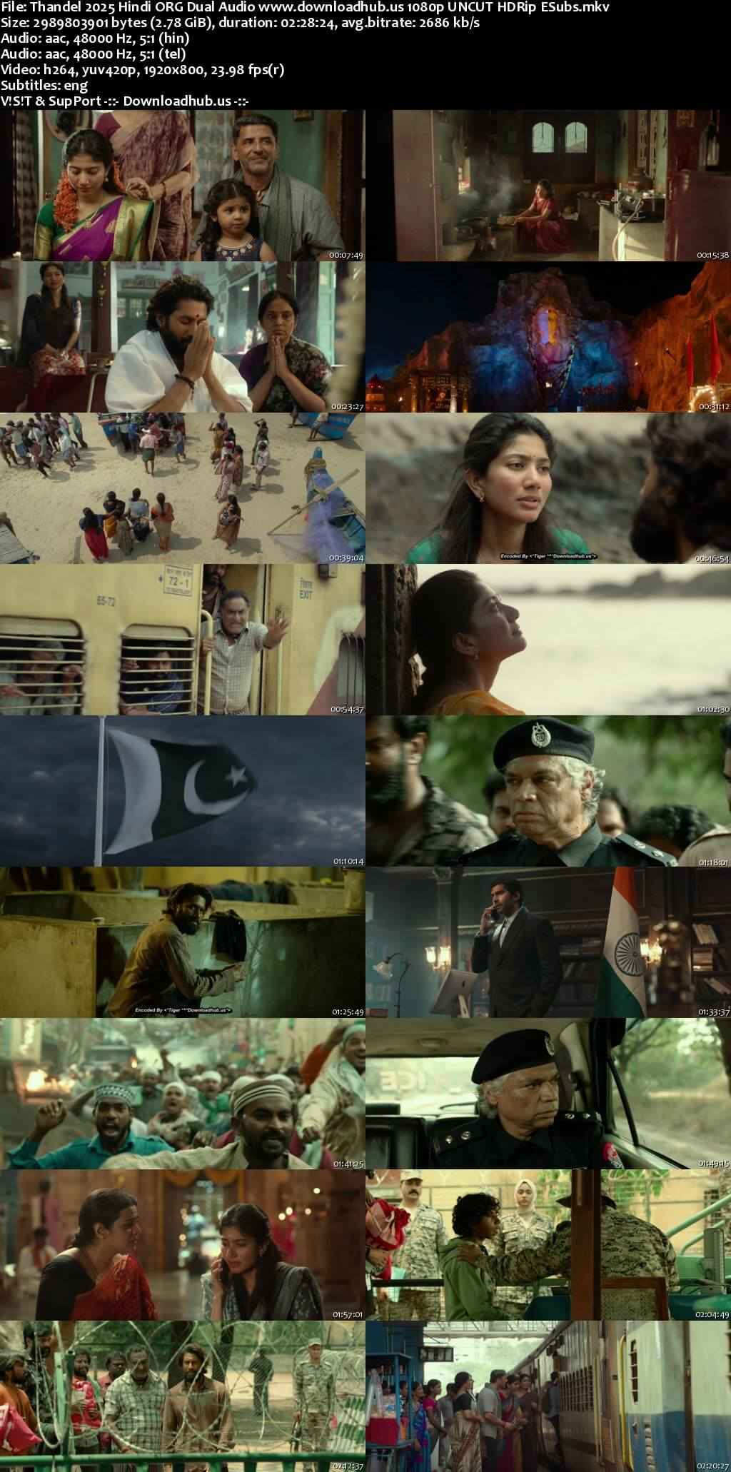 Thandel 2025 Hindi ORG Dual Audio Movie DD5.1 1080p 720p 480p UNCUT HDRip x264 HEVC