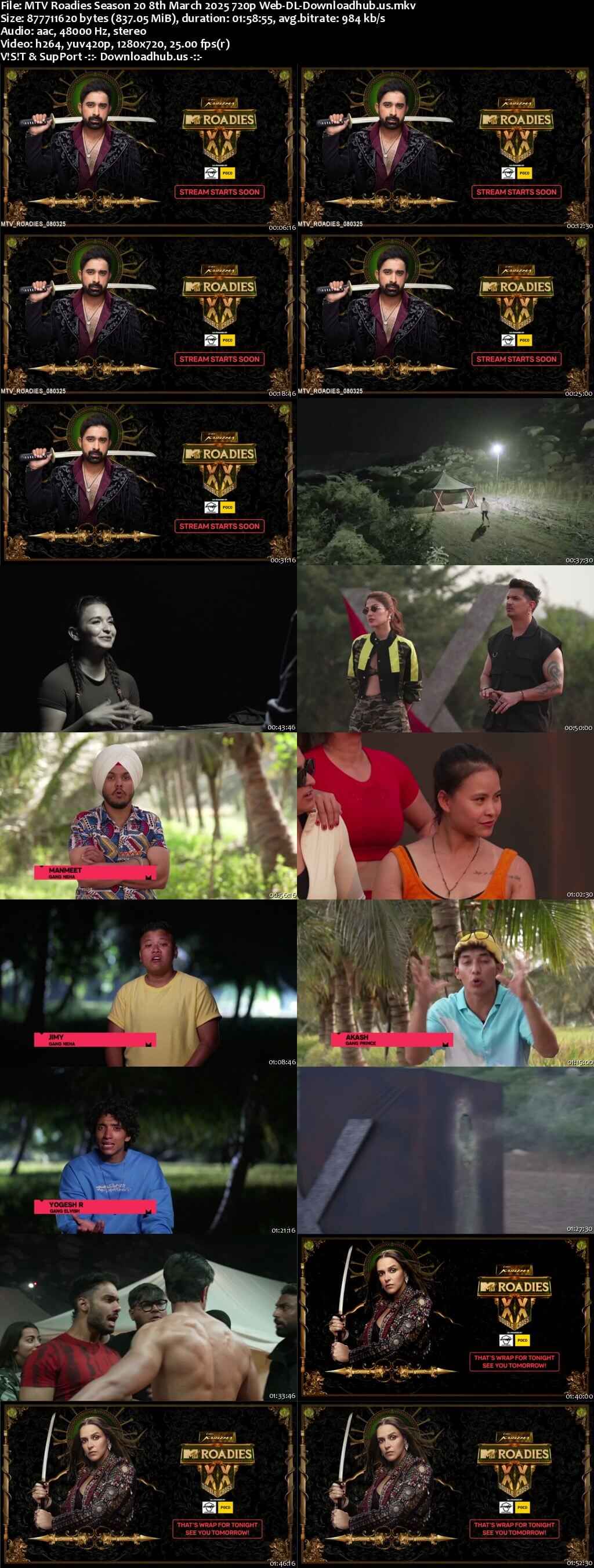 MTV Roadies Season 20 8 March 2025 Episode 17 Web-DL 720p 480p MTV Roadies Season 20 8 March 2025 Episode 17 Web-DL 720p 480p