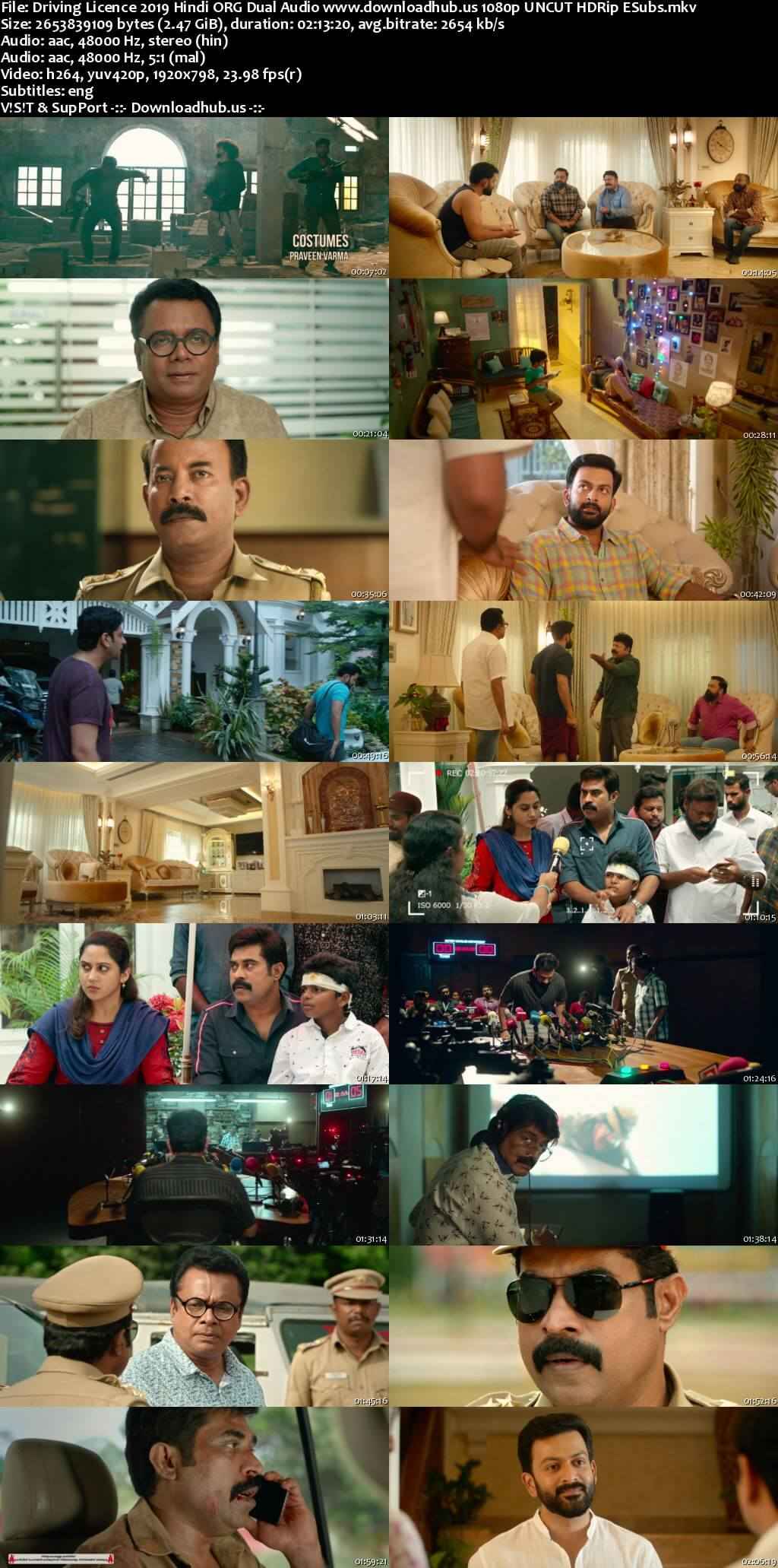 Driving Licence 2019 Hindi ORG Dual Audio Movie DD2.0 1080p 720p 480p UNCUT HDRip ESubs x264 HEVC