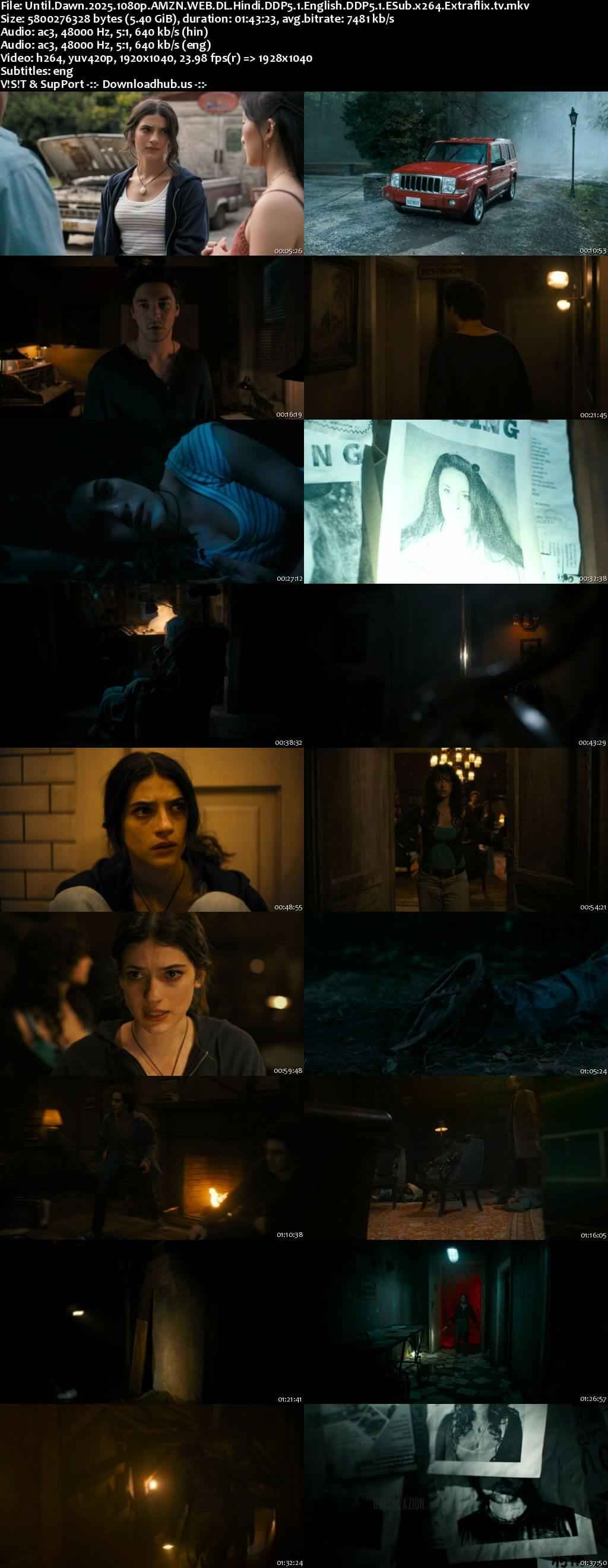 Until Dawn 2025 Hindi ORG Dual Audio Movie DD5.1 4k 1080p 720p 480p Web-DL ESubs x264 HEVC