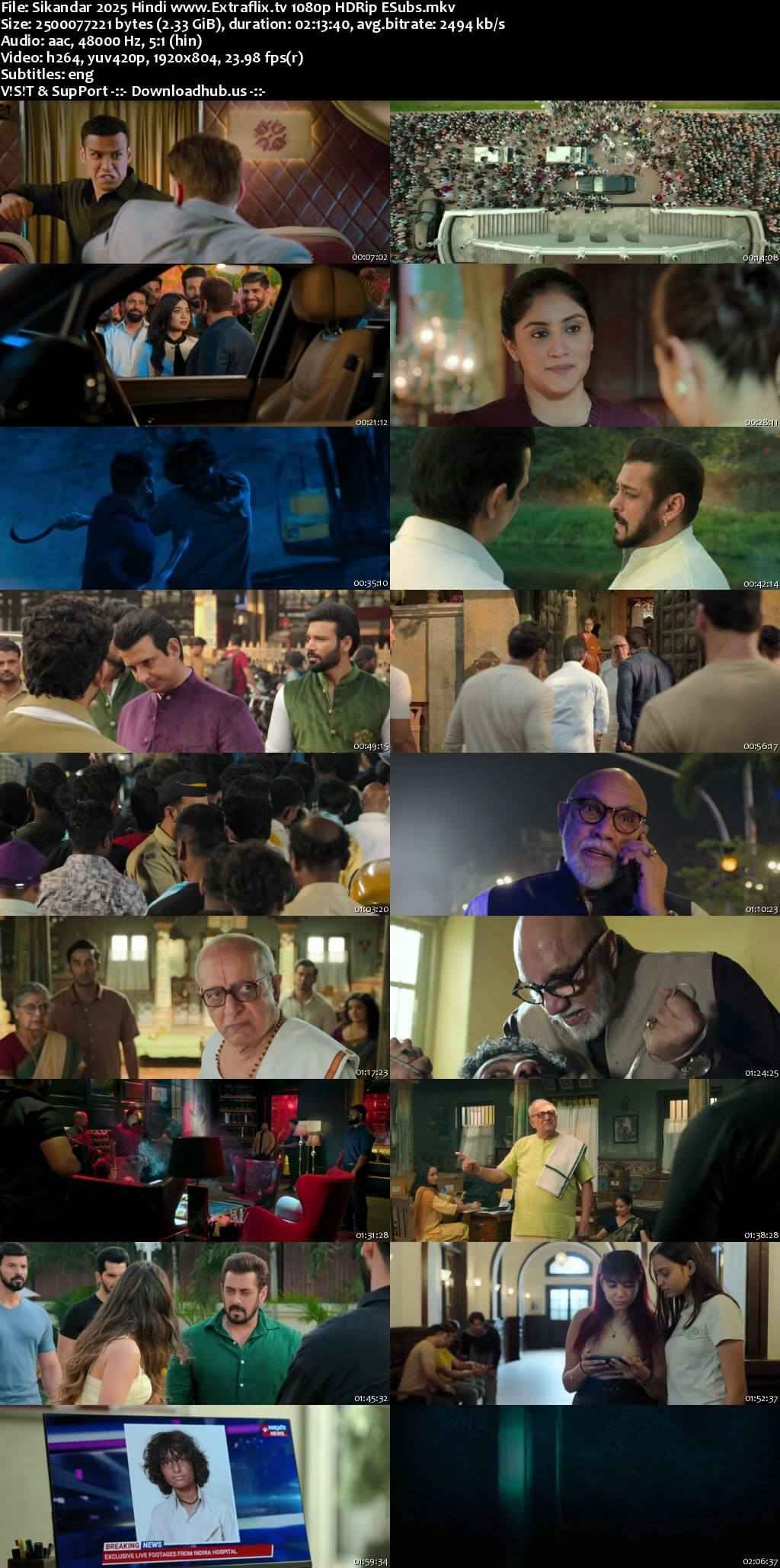 Sikandar 2025 Hindi Movie DD5.1 4k 1080p 720p 480p HDRip ESubs x264 HEVC
