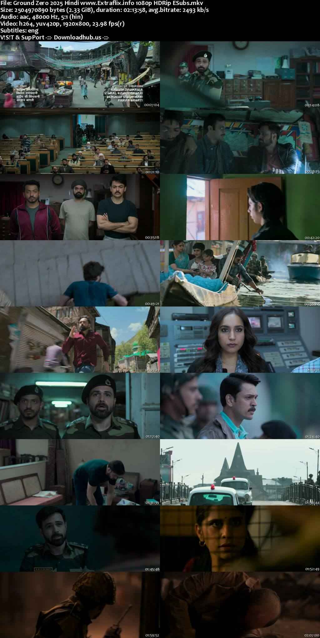 Ground Zero 2025 Hindi Movie DD5.1 4k 1080p 720p 480p HDRip ESubs x264 HEVC