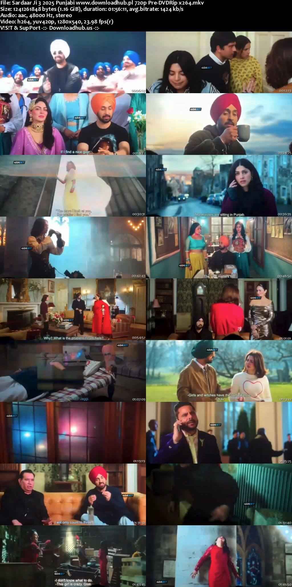 Sardaar Ji 3 2025 Punjabi Movie 1080p 720p 480p Pre-DVDRip x264