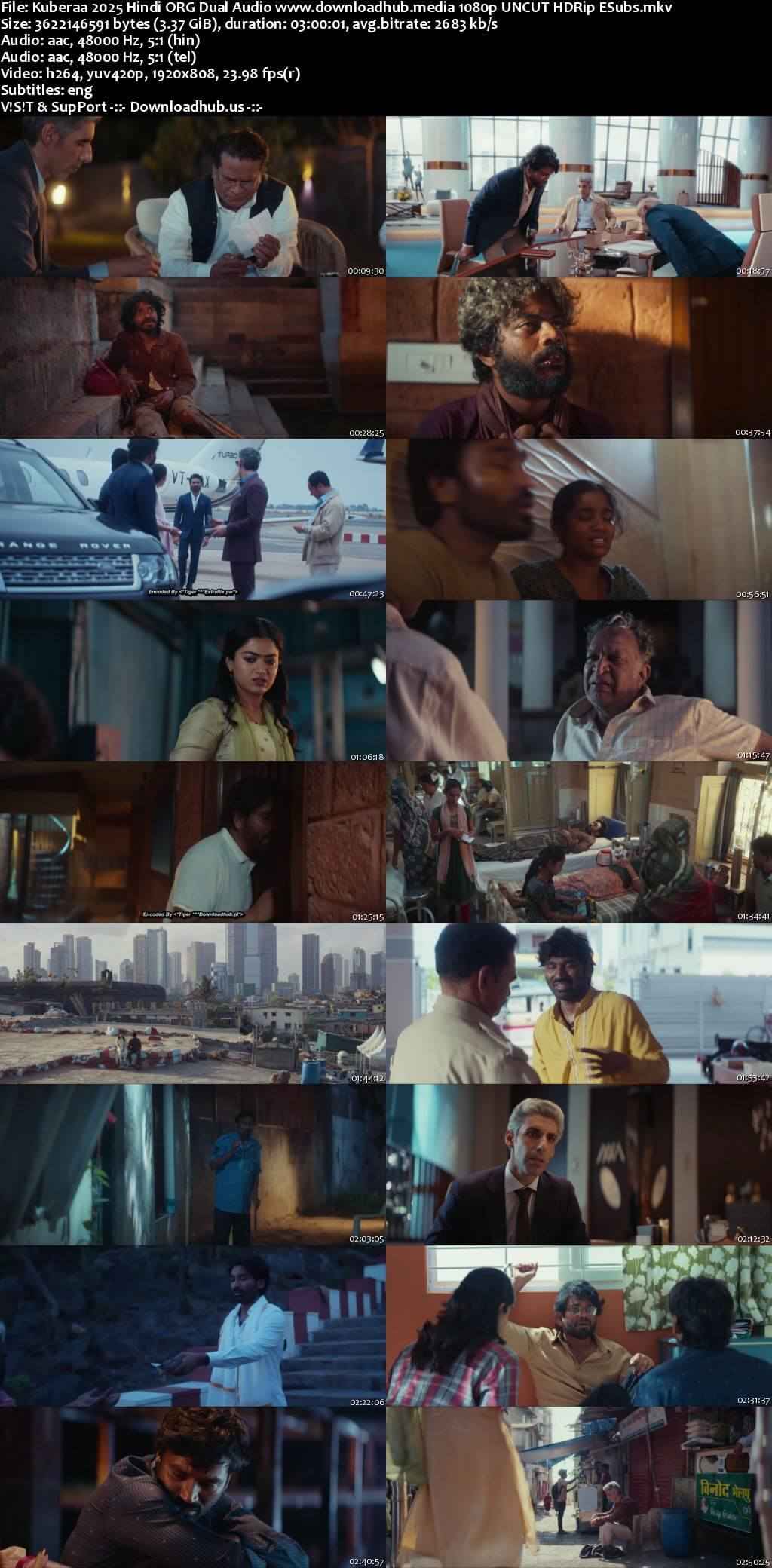 Kuberaa 2025 Hindi ORG Dual Audio Movie DD5.1 4k 1080p 720p 480p UNCUT HDRip ESubs x264 HEVC