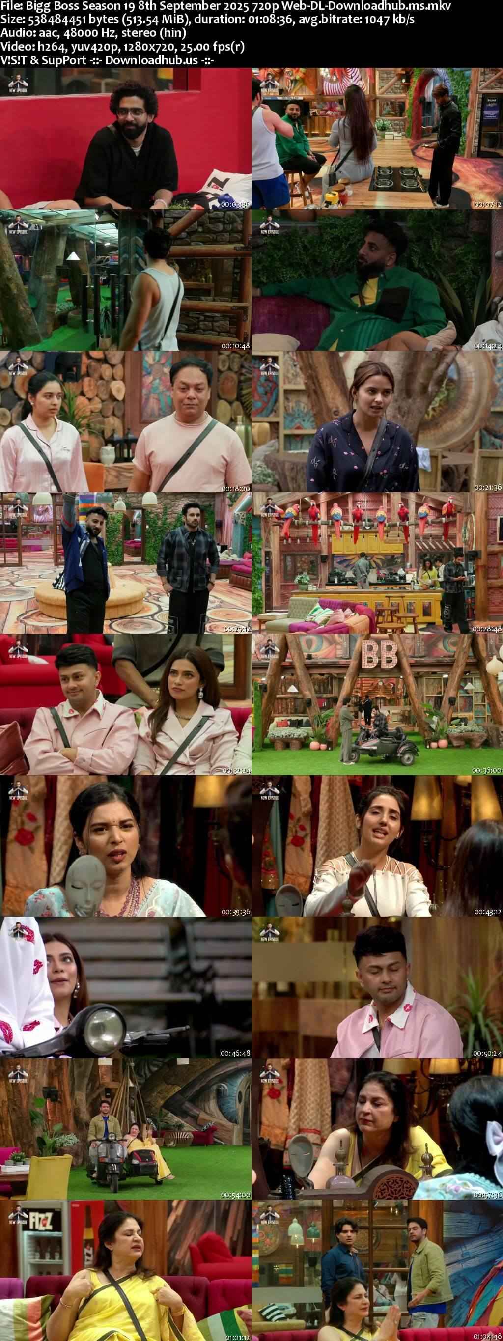 Bigg Boss Season 19 8 September 2025 Episode 16 Web-DL 720p 480p