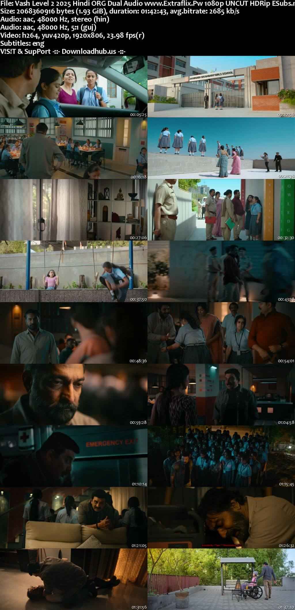 Vash Level 2 2025 Hindi ORG Dual Audio Movie DD2.0 4k 1080p 720p 480p UNCUT HDRip ESubs x264 HEVC