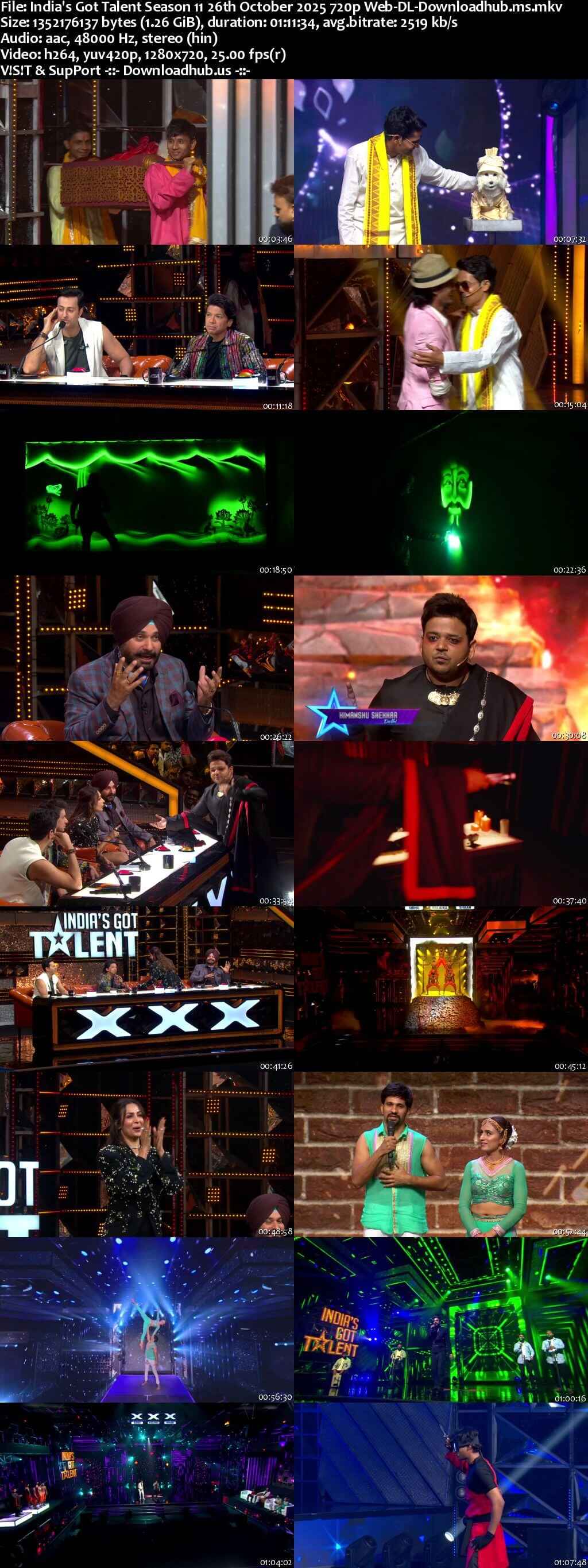 India's Got Talent Season 11 26 October 2025 Episode 8 Web-DL 720p 480p India's Got Talent Season 11 26 October 2025 Episode 8 Web-DL 720p 480p