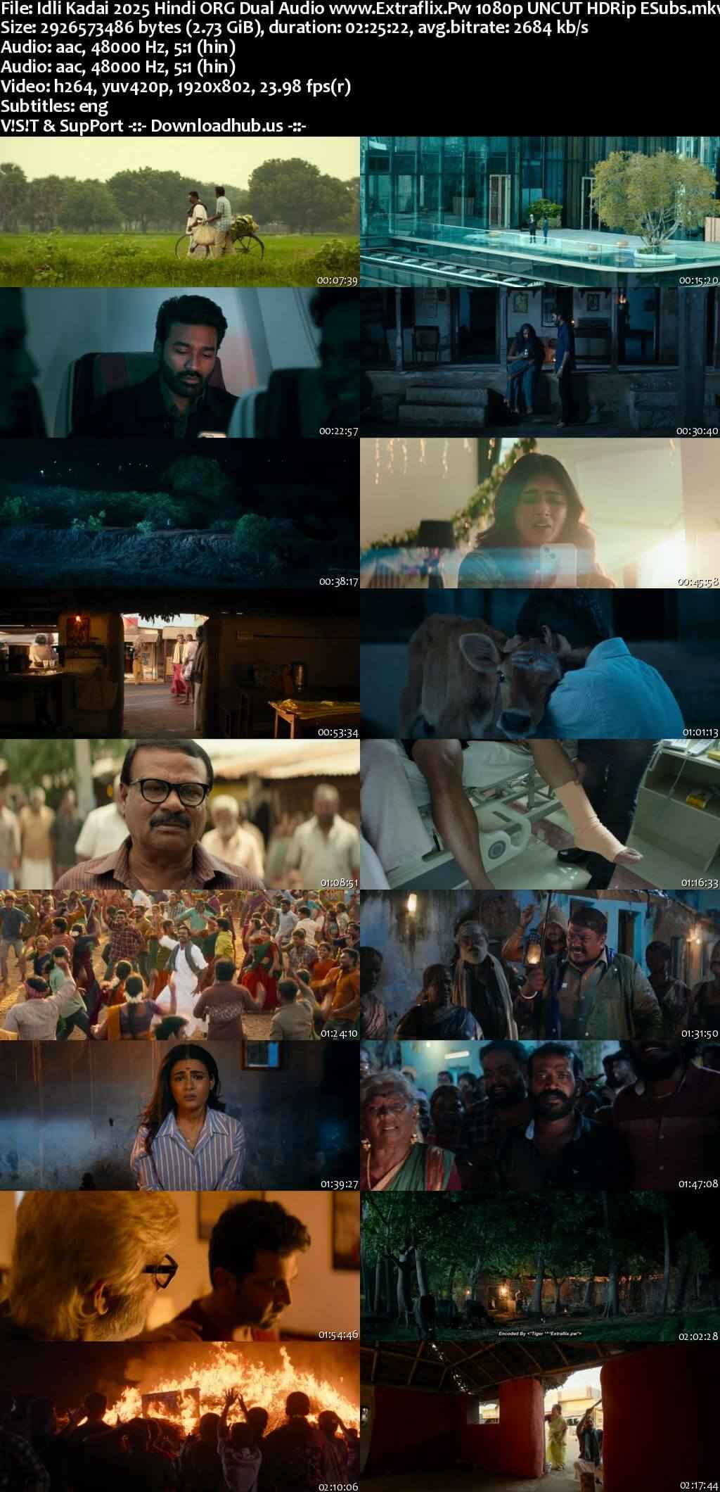 Idli Kadai 2025 Hindi ORG Dual Audio Movie DD5.1 4k 1080p 720p 480p UNCUT HDRip ESubs x264 HEVC