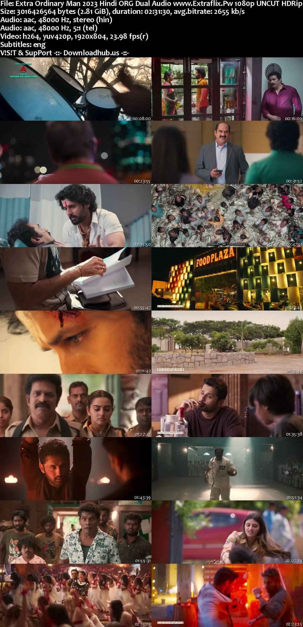 Extra Ordinary Man 2023 Hindi ORG Dual Audio Movie DD2.0 1080p 720p 480p UNCUT HDRip ESubs x264 HEVC