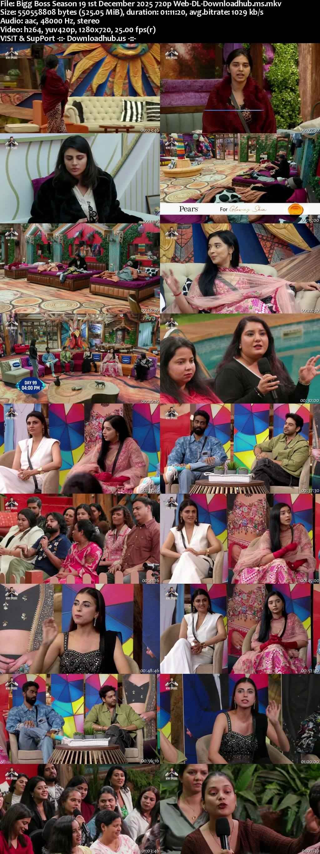 Bigg Boss Season 19 1 December 2025 Episode 100 Web-DL 720p 480p