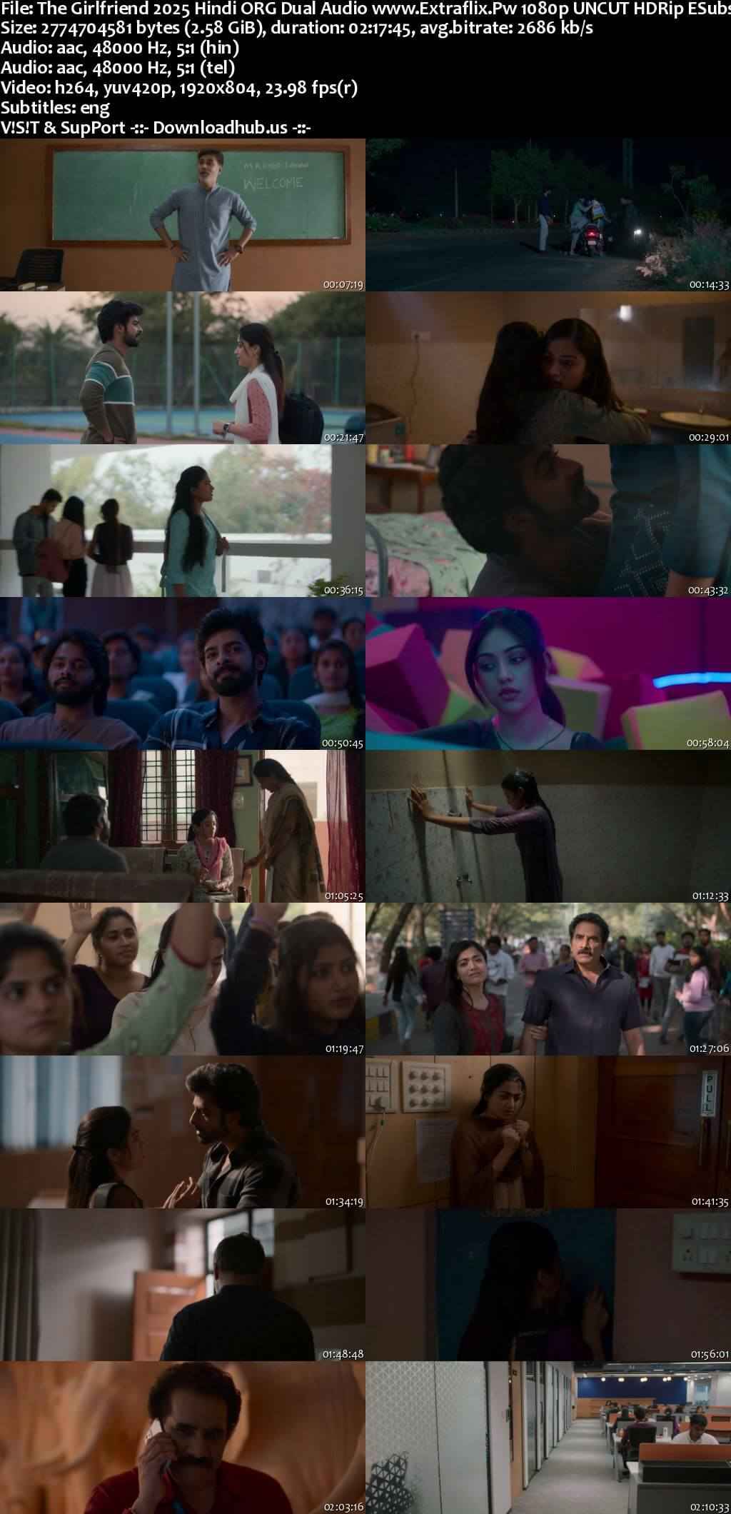 The Girlfriend 2025 Hindi ORG Dual Audio Movie DD5.1 4k 1080p 720p 480p UNCUT HDRip ESubs x264 HEVC