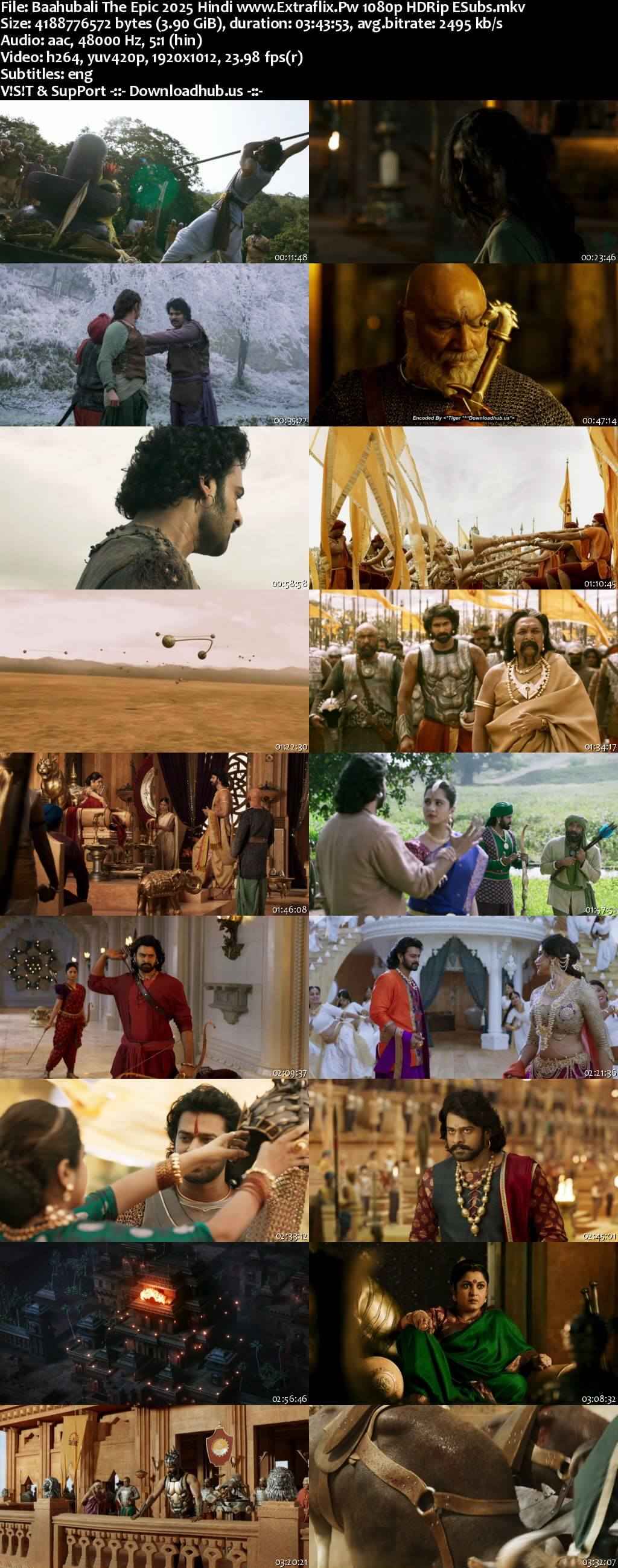 Baahubali: The Epic 2025 Hindi Movie DD5.1 4k 1080p 720p 480p HDRip ESubs x264 HEVC