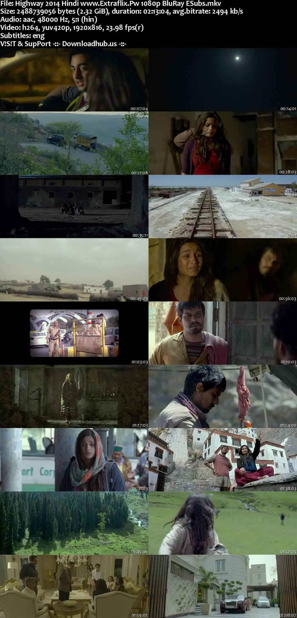 Highway 2014 Hindi Movie DD5.1 4k 1080p 720p 480p BluRay ESubs x264 HEVC