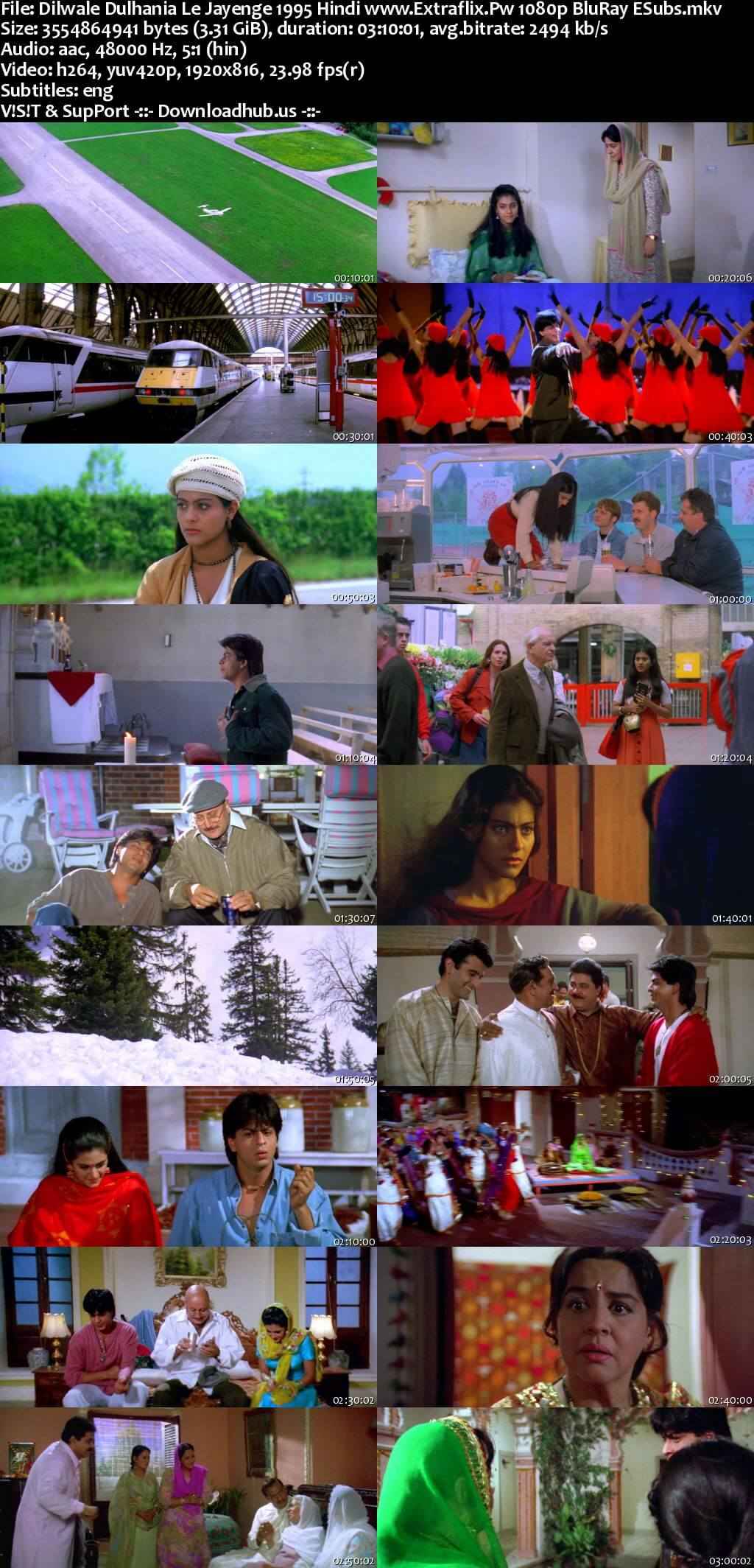 Dilwale Dulhania Le Jayenge 1995 Hindi Movie DD5.1 4k 1080p 720p 480p BluRay ESubs x264 HEVC