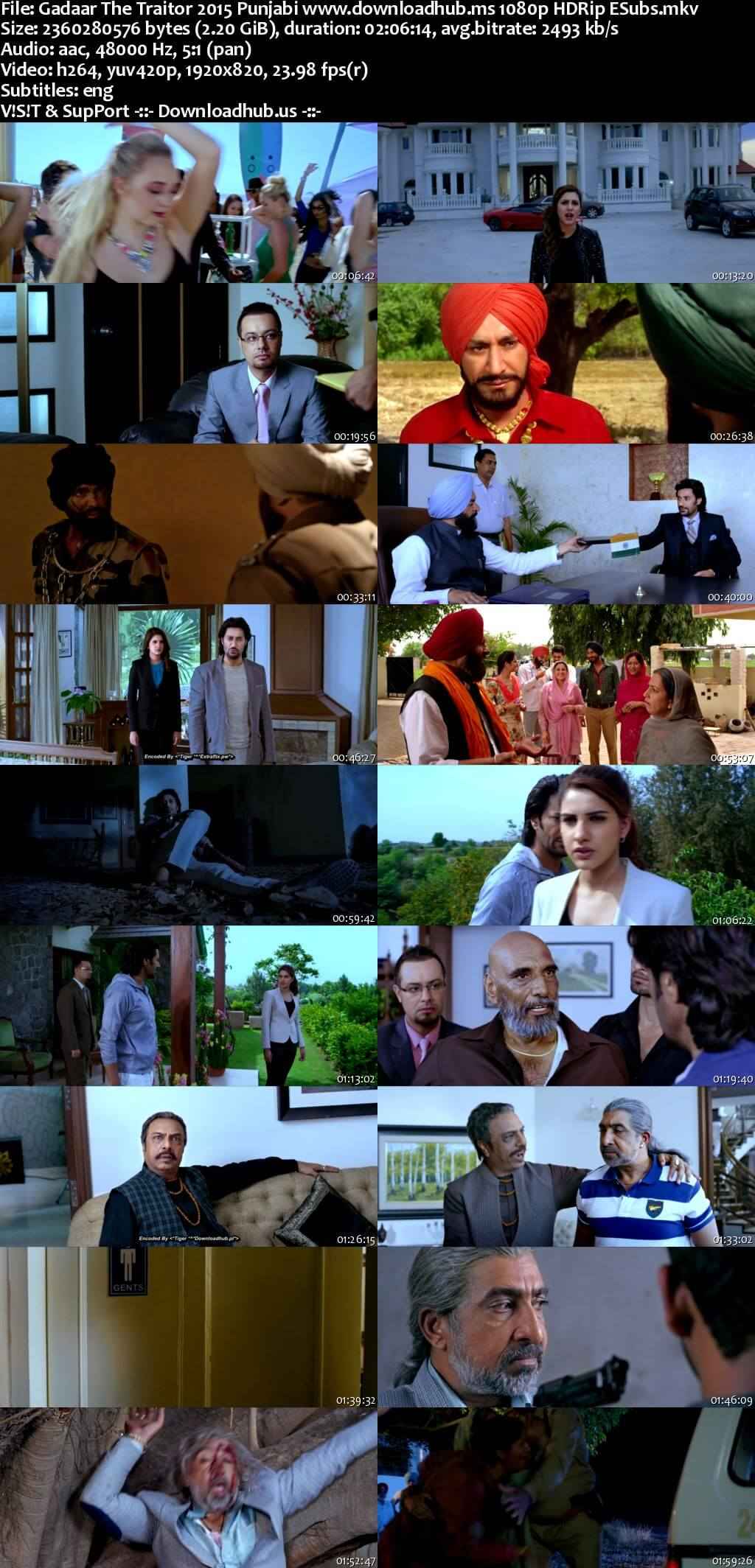 Gadaar: The Traitor 2015 Punjabi Movie DD5.1 1080p 720p 480p HDRip ESubs x264 HEVC