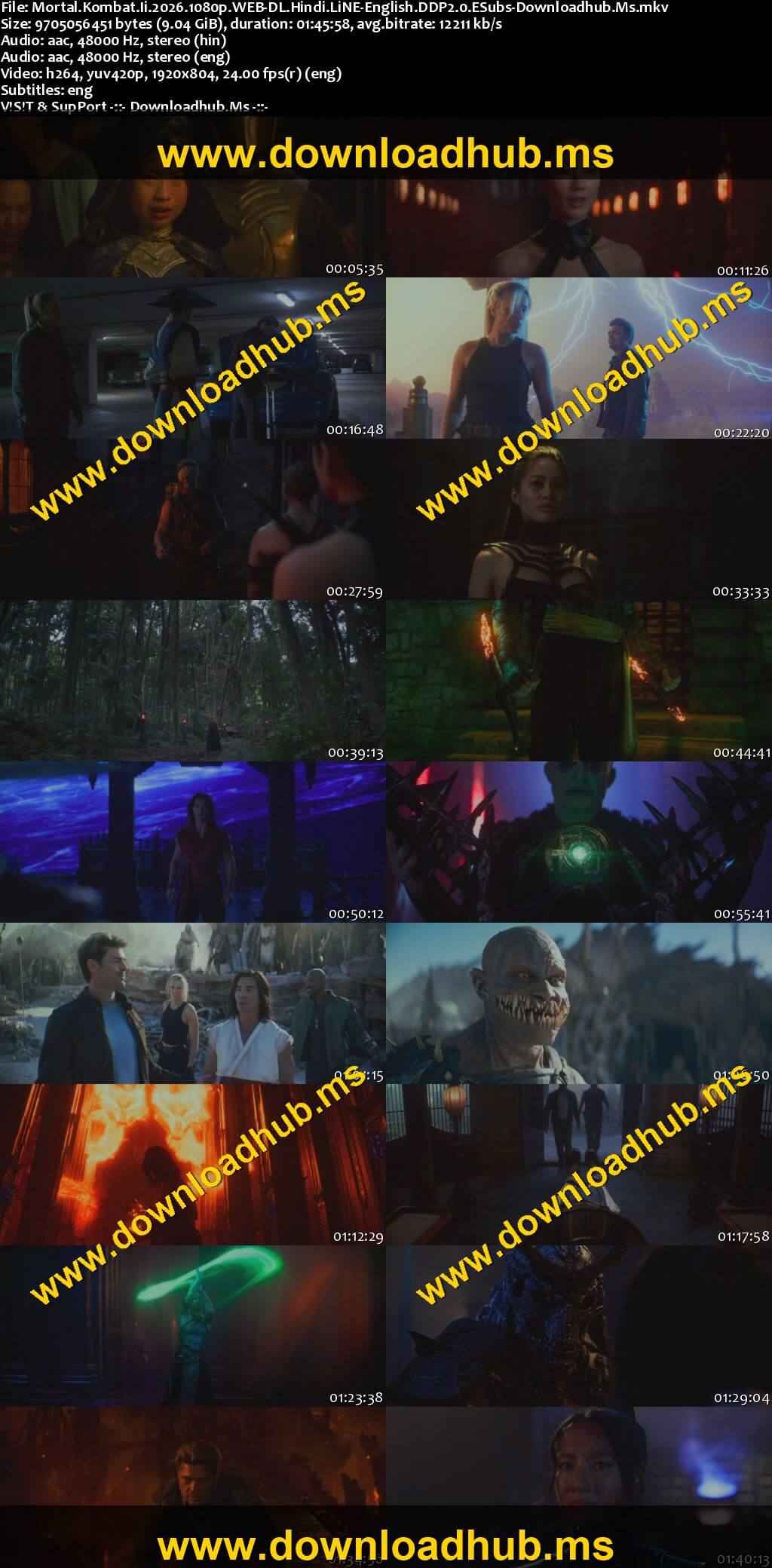 Mortal Kombat II 2026 Hindi (LiNE) Dual Audio Movie DD2.0 1080p 720p 480p Web-DL ESubs x264 HEVC