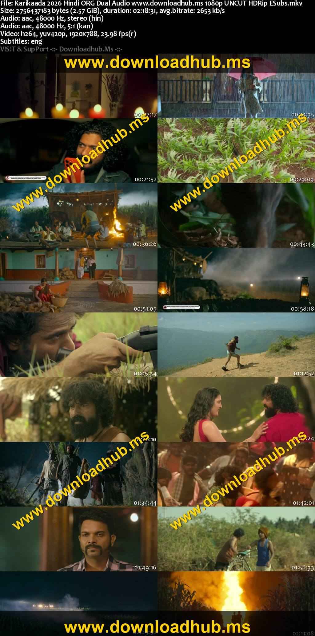 Karikaada 2026 Hindi ORG Dual Audio Movie DD5.1 1080p 720p 480p UNCUT HDRip ESubs x264 HEVC