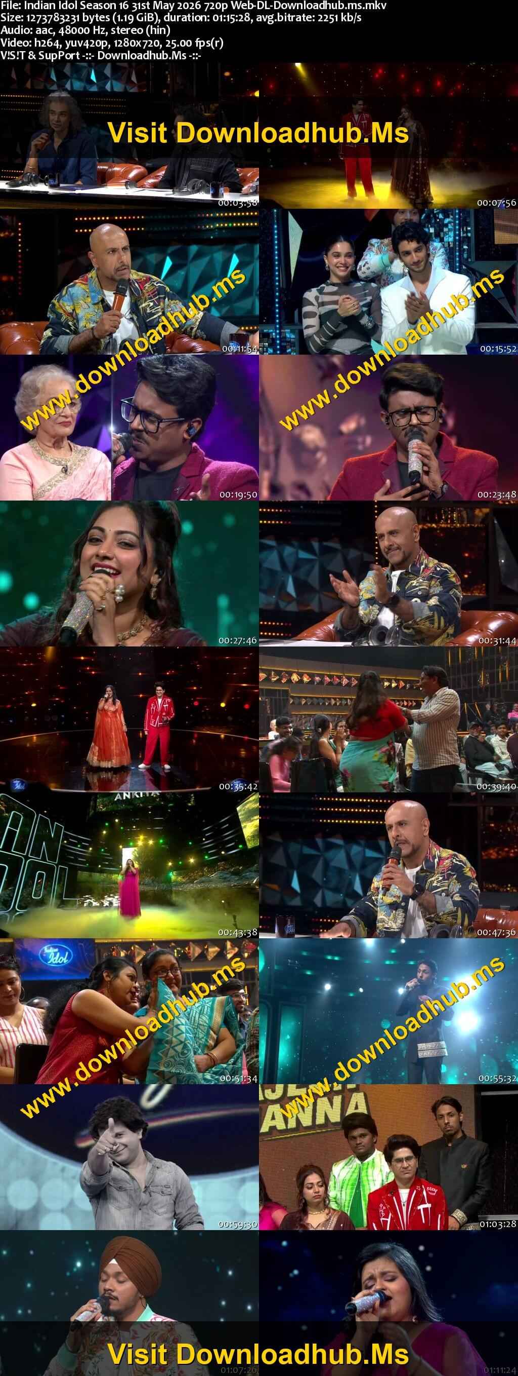 Indian Idol Season 16 31 May 2026 Episode 66 Web-DL 720p 480p