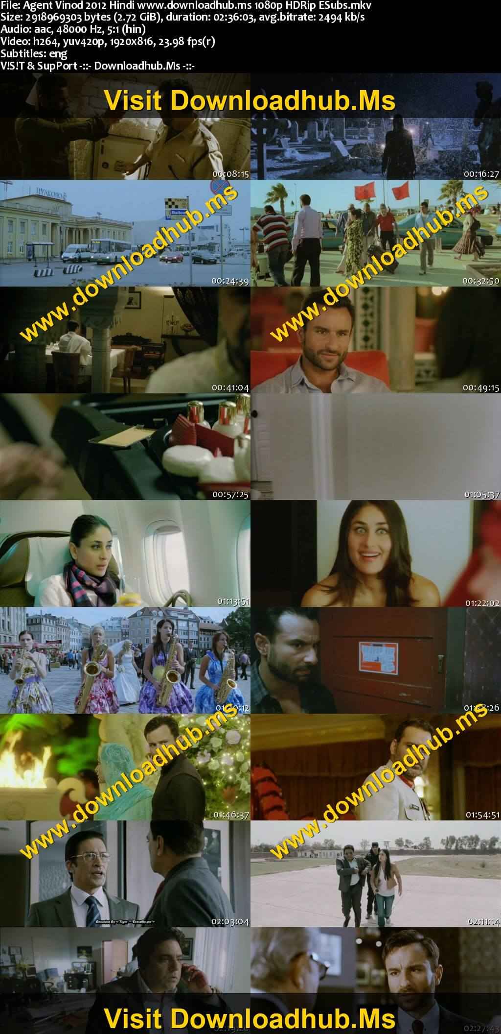Agent Vinod 2012 Hindi Movie DD5.1 1080p 720p 480p HDRip ESubs x264 HEVC